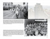 A vintage photo collage from Changing Jersey City by Schiffer Publishing, Ltd. shows a triumphant runner (top left), a marching band before an American flag (bottom right), and a historic Newark Avenue cityscape in the background.
