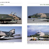 Four McDonnell-Douglas F-4 Phantom II jets are lined up on the George Air Force Base tarmac in California, each with visible tail numbers and squadron markings. Published by Schiffer Publishing, Ltd.