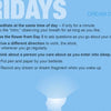 A blue graphic from "Build Your Psychic Skills" by Schiffer Publishing, Ltd. lists Day 5 of a 90-Day Plan: meditate, ask a flower questions, drive a new route, keep pen and paper bedside, and note dreams in the morning.