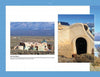 Two images from Schiffer Publishing, Ltd.’s "Spiritual Gardens" showcase an earth-toned sustainable house in Taos, New Mexico, featuring organic forms, solar panels, desert shrubs, and mountain views—perfect for spiritual self-discovery.