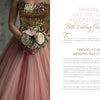 A woman in a gold sequin bodice and pink tulle skirt holds white flowers. Beside her, elegant text introduces Schiffer Publishing, Ltd.'s "The White Dress Destinations," your bespoke guide to wedding style and destination planning.