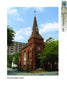 A striking red brick church with a tall steeple and arched windows stands on a corner, reflecting Savannah's historic charm. Featured in "Savannah Architectural Tours" by Schiffer Publishing, Ltd., it’s a must-see on any city stroll. Text: Beth Eden Baptist Church.