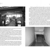 A two-page spread from Schiffer Publishing, Ltd.'s Paranormal Arizona features black-and-white staircase photos—a wide ornate one on the left and a narrow, dim stairway on the right—with visible text and chapter headings, evoking eerie tales.
