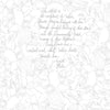 The Painterly Days by Schiffer Publishing, Ltd. features a handwritten quote framed by delicate gray floral sketches of flowers and leaves on a white watercolor paper background.