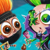 Two cartoon punks with spiked hair, big eyes, and exaggerated expressions face off, echoing the quirky style of The Sweet Rot, Book 2 by Schiffer Publishing, Ltd.—a series that feels straight out of young adult fiction.