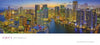 Miami At Night" by Schiffer Publishing, Ltd. captures tall, illuminated buildings reflecting on the water under a blue-orange sky, making it a striking addition to any cityscape photography book.