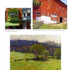 Three bold impressionistic paintings featured in "100 Artists of the Brandywine Valley" by Schiffer Publishing, Ltd. capture an ornate green house, a red barn, and a sunlit landscape—evoking Pennsylvania art and the Brandywine River Valley.