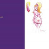 A spread from She's a Wildcat! by Schiffer Publishing, Ltd. shows a purple dedication page on the left, and a CONTENTS page on the right with a pop surrealist hand-drawn woman in lingerie alongside a vertical table of contents.