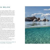 A magazine spread from Schiffer Publishing, Ltd.’s Clarity features "Looking Up From Below" text on the left and a split-level photo on the right, showing Lake Tahoe’s rocks above and below crystal-clear water beneath a blue sky.
