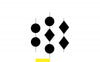 The cover of "Lights, Shapes, & Signals for the Merchant Mariner" by Schiffer Publishing, Ltd. features vertical lines with black circles and diamonds like maritime signals, plus a yellow rectangle on white, evoking boating safety.