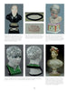 A page from Staffordshire Figures 1780 to 1840, Volume 4 by Schiffer Publishing, Ltd. shows eight images, like enamel-painted figures, a phrenology head, and a porcelain bust, each with captions by Myrna Schkolne.