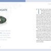 A spread from Schiffer Publishing, Ltd.'s "Crystal Rhythms" showcases Tree Agate, with a photo and text on its heart chakra connection and crystal healing benefits for gardeners, plus more info on the right page.