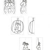 Six black-and-white sketches from Schiffer Publishing’s "Carving Caricature Bookmarks" show an old man, a pumpkin, a smoking man, and a woman—ideal wood carving references. “Page 61” appears in the corner.