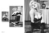 A woman with platinum blonde hair poses in vintage lingerie in a retro room, evoking classic pinup style, as featured in "Retro Glamour Photography of Mark Anthony Lacy" by Schiffer Publishing, Ltd.
