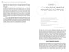 A book page from "Perceptual Hypnosis" by Schiffer Publishing, Ltd. features CHAPTER ONE: HOW YOU DEVELOP YOUR PERCEPTUAL AWARENESS, a poem by Dr. Christopher Woodard, and text on perceptual awareness, psycho-hypnotherapy, and worldview.