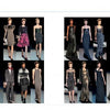 A lookbook spread from "The SFP LookBook: Mercedes-Benz Fashion Week Fall 2013 Collections" by Schiffer Publishing, Ltd. showcases models on the runway in elegant fall styles against a black background.