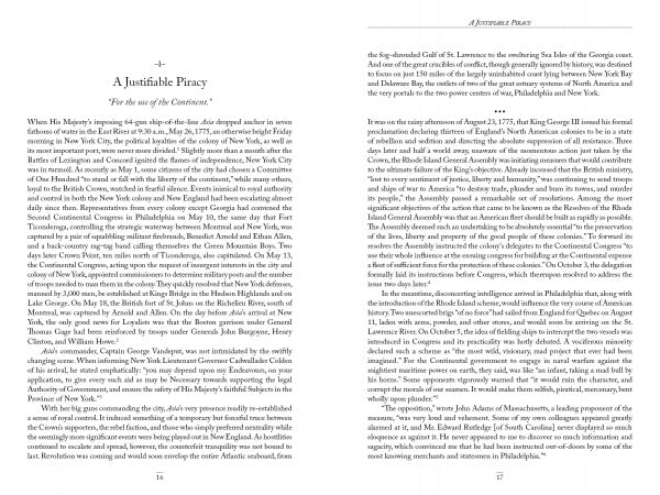 Two pages from Privateers of the Revolution by Schiffer Publishing, Ltd. display dense, justified two-column text describing Pennsylvania and New Jersey privateers in the American Revolution. Pages 18 and 19 are shown at the bottom.