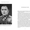 On the left is a black-and-white portrait of a man in a WWII-era Waffen-SS uniform with a Knight’s Cross, from Schiffer Publishing, Ltd.'s "Waffen-SS Knights and Their Battles"; on the right, a page of text titled INTRODUCTION.