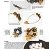 Step-by-step photo instructions from Schiffer Publishing, Ltd.'s Pearl Projects for Beaders show gold and bronze beads threaded on wire with pearls, ending with a completed necklace highlighting elegant jewelry designs.