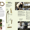 The Global Outdoor Survival Guide by Schiffer Publishing, Ltd. features step-by-step photos on making cords, tying fibers, assembling a bow drill, and starting a fire—essential wilderness skills for outdoor survival.
