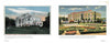 Two vintage Newport Mansions postcards from Schiffer Publishing, Ltd.: one shows the columned “Residence of Mrs. Paran Stevens, Newport, R.I.”; the other depicts a grand mansion with ornate villa and formal Italian gardens.