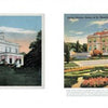 Two vintage Newport Mansions postcards from Schiffer Publishing, Ltd.: one shows the columned “Residence of Mrs. Paran Stevens, Newport, R.I.”; the other depicts a grand mansion with ornate villa and formal Italian gardens.