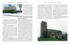 A book spread from "The Famous B-24 Witchcraft" by Schiffer Publishing, Ltd. shows a house with a fence on the left page and a stone church with a square tower on the right, both featuring historical text about the 8th Army Air Force in WWII.