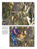 Two images from "Wood Turning, from Tree to Table" by Schiffer Publishing, Ltd.: the top shows a wedge cut in a tree trunk, and the bottom shows a person in safety gear chainsawing the base of a mossy tree outdoors.