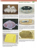 A catalog page features six images of vintage collectibles, highlighting Freeman-McFarlin Pottery from Schiffer Publishing, Ltd., including novelty dishes, a fish-shaped plate, a yellow rectangular dish, and a round base with brief descriptions and prices.