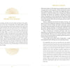 Two open book pages from *Self-Love through the Sacred Feminine* by Schiffer Publishing, Ltd.—one titled "Miriam’s Prayer and Message," the other "Miriam’s Lesson"—feature gold accents and uplifting themes of self-love and the Sacred Feminine.