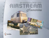 The cover of Airstream Memories depicts a shiny travel trailer, postcards, and a badge, evoking classic Airstream memorabilia. This book is published by Schiffer Publishing, Ltd.