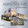 The cover of Airstream Memories depicts a shiny travel trailer, postcards, and a badge, evoking classic Airstream memorabilia. This book is published by Schiffer Publishing, Ltd.