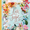 The cover of Schiffer Publishing’s The Art for Joy’s Sake Journal features colorful watercolor flowers in a wreath on a light blue background with the subtext "Watercolor Discovery and Releasing Your Creative Spirit.