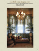 Showhouse Review by Schiffer Publishing, Ltd. features elegant living rooms with stained glass windows, chandeliers, vintage chaise lounges, artwork, and lush plants—spaces often highlighted in decorator showhouses and designer showcases. Credits above.