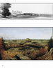 Top: A black-and-white photo of a grand house in Monmouth County, NJ. Bottom: A vivid autumn landscape painting with hills and buildings. From "Middletown" by Schiffer Publishing, Ltd.