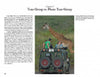 A safari vehicle group watches a giraffe in the grasslands, capturing the thrill of wildlife photography as explored in "The Traveling Nature Photographer" by Schiffer Publishing, Ltd., which compares tour groups and photo tour groups.