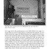 A black-and-white photo of the Bird Cage Theatre stage in Tombstone, Arizona, featured in "Southern Arizona's Most Haunted" by Schiffer Publishing, Ltd. The sign reads TOMBSTONE WONDERFUL CLIMATE—BIRD CAGE THEATRE, with curtains framing the haunted scene.