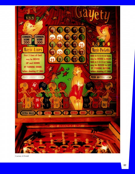 The Bingo Pinball War" by Schiffer Publishing, Ltd. explores the vibrant era of mid-century American bingo pinball, featuring colorful artwork, scoreboards, bright lights, and panels that highlight the charm of classic game designs.