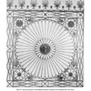 The "Italian Ironwork" by Schiffer Publishing, Ltd. features a decorative iron gate with a central sunburst, floral corner motifs, and a geometric border—an intricate, symmetrical design inspired by classic Italian craftsmanship.