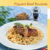 A plate of piquant beef roulade on noodles, garnished with fresh herbs, is featured alongside a small dish of mustard sauce. "Cooking with Mustard" by Schiffer Publishing, Ltd. celebrates unique mustard varieties in flavorful dishes.