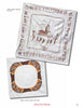 Cowboy Textiles by Schiffer Publishing, Ltd. includes two vintage cotton tablecloths: one with a covered wagon and oxen scene, the other with a brown and white cowboy border—distinctive pieces ideal for Western decor, shown on a white background.