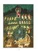 The "Thai & Southeast Asian Painting" by Schiffer Publishing, Ltd. showcases a central figure on a lotus throne with a halo, monks, and mythical animals in a lush landscape—reflecting traditional Southeast Asian religious art.