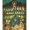 The "Thai & Southeast Asian Painting" by Schiffer Publishing, Ltd. showcases a central figure on a lotus throne with a halo, monks, and mythical animals in a lush landscape—reflecting traditional Southeast Asian religious art.