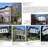 A collage from "Historic Architecture in West Philadelphia, 1789-1930s" by Schiffer Publishing, Ltd. displays six historic houses with brick and white facades, large windows, ornate details, trees, and captions noting addresses and history.
