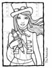 A woman in steampunk style—top hat, goggles, long coat—confidently wields a ray gun, her hair flowing to the side. Perfect inspiration for Schiffer Publishing, Ltd.'s women coloring book: The Journey Coloring Book.
