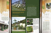 A magazine spread features tips from Petscaping by Schiffer Publishing, Ltd., with text and photos of a backyard lawn, white roses by a fence, a potted tree on a patio, a plant close-up, and a sketch of a hanging planter.