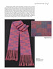 Weave Classic Crackle & More by Schiffer Publishing, Ltd. is displayed with a handwoven scarf in purple and pink crackle weave, laid flat with close-up details—ideal for exploring treadling variations from your favorite weaving book.