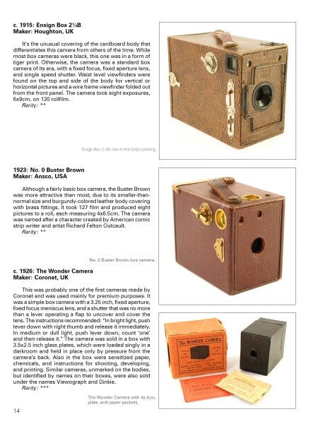 A catalog page presents "From Daguerre to Digital" by Schiffer Publishing, Ltd., featuring close-ups and detailed highlights for camera collectors and fans of camera history.