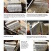 A step-by-step guide with five photos from "Carving a Bear in Soapstone" by Schiffer Publishing, Ltd. shows hands using carving techniques and files to create and refine detailed patterns on a block, ensuring precise, symmetrical results.