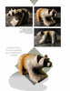 “Carving a Bear in Soapstone” by Schiffer Publishing, Ltd. is showcased from various angles, displaying its glossy marbled brown and cream finish. A congratulatory message celebrates your finished carving with a helpful soapstone finishing tip.